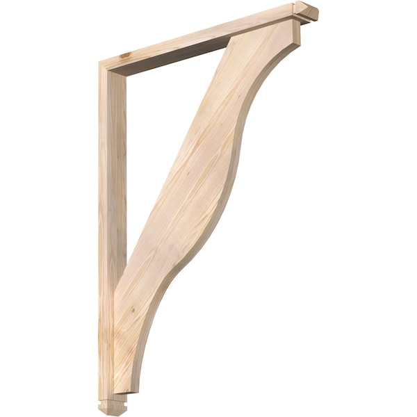 Ekena Millwork Funston Arts and Crafts Smooth Bracket w/ Offset Brace, Douglas Fir, 3 1/2"W x 32"D x 44"H BKT0402X32X44FST03SDF - main